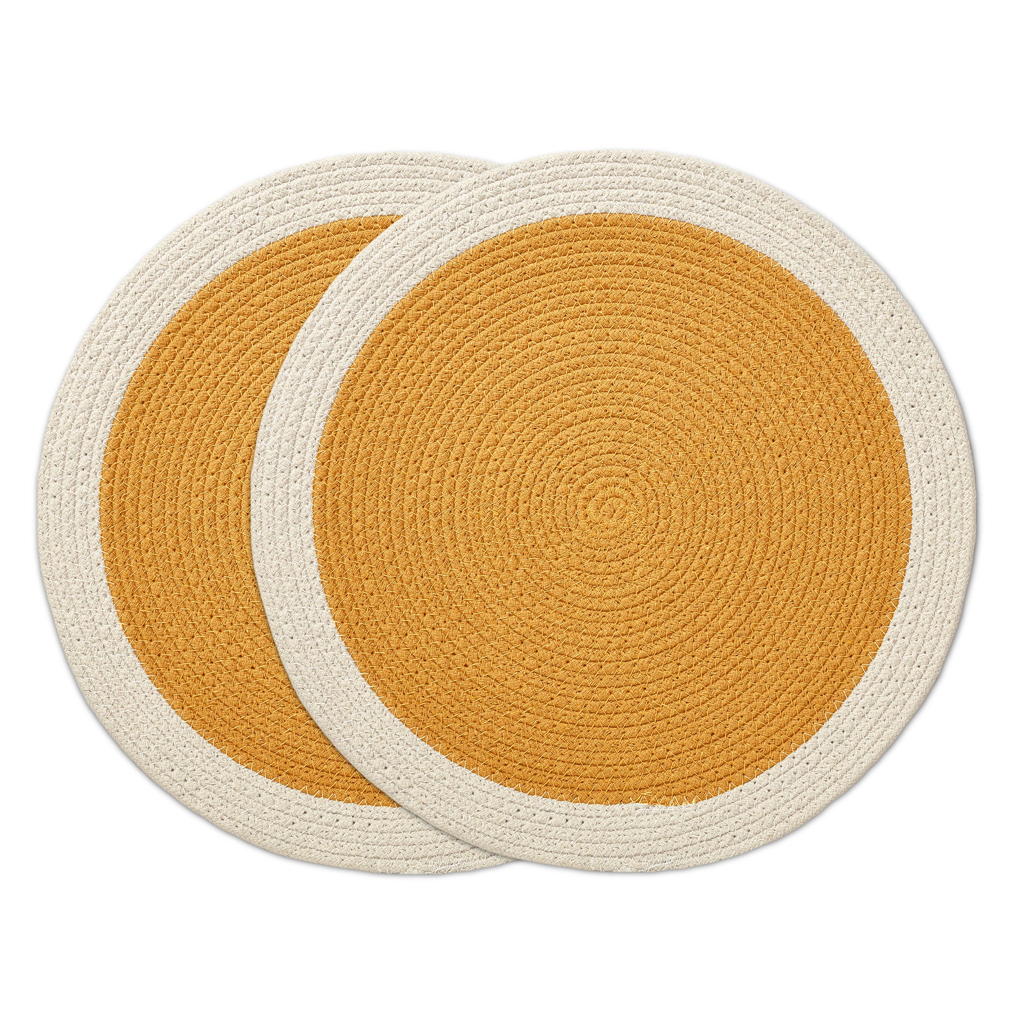 Cotton Yellow & Off White Placemat (Pack of 2)
