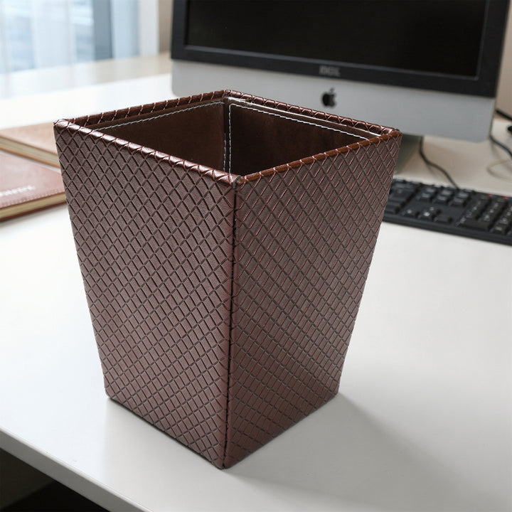 PU-Leather Copper Leather Dustbin