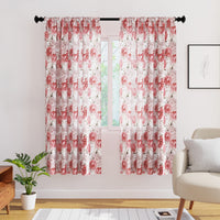 Polyester Peonies Curtain (Pack of 2)