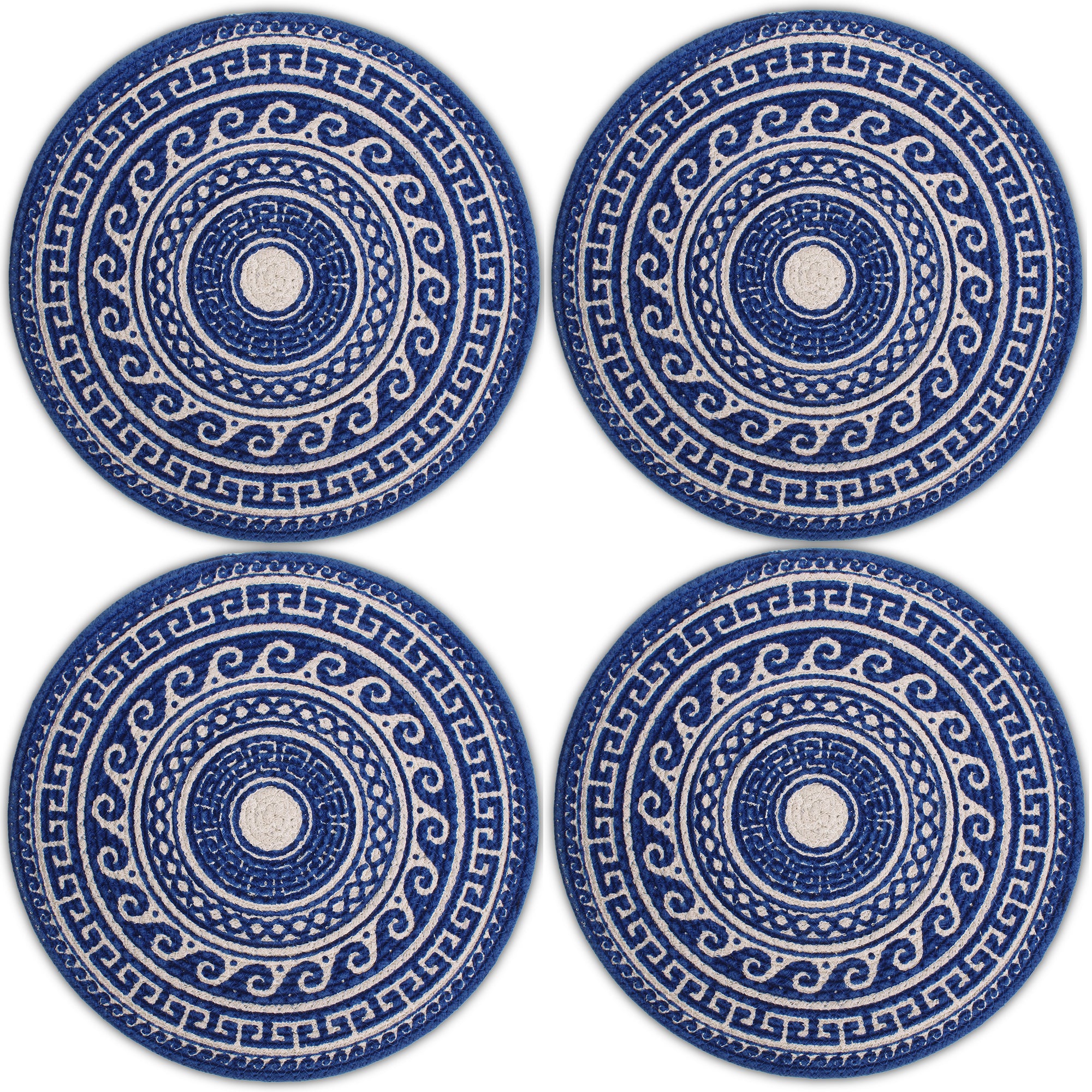 Cotton Blue Mandala Print Placemat (Pack of 4)