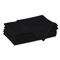 Cotton Jet Black Table Napkins (Pack of 12)