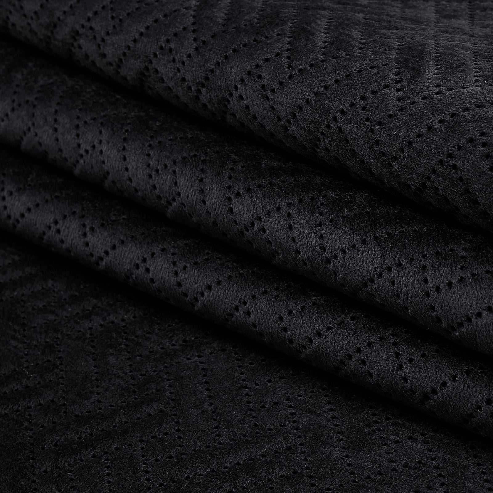 Quilted Polyester Fabric Black Fabric