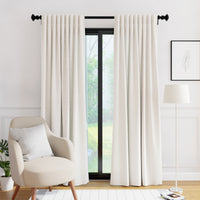 Embossed Velvet Cream Curtain