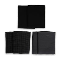 Waffle Grey Black Combo Kitchen Towel (Pack of 6)