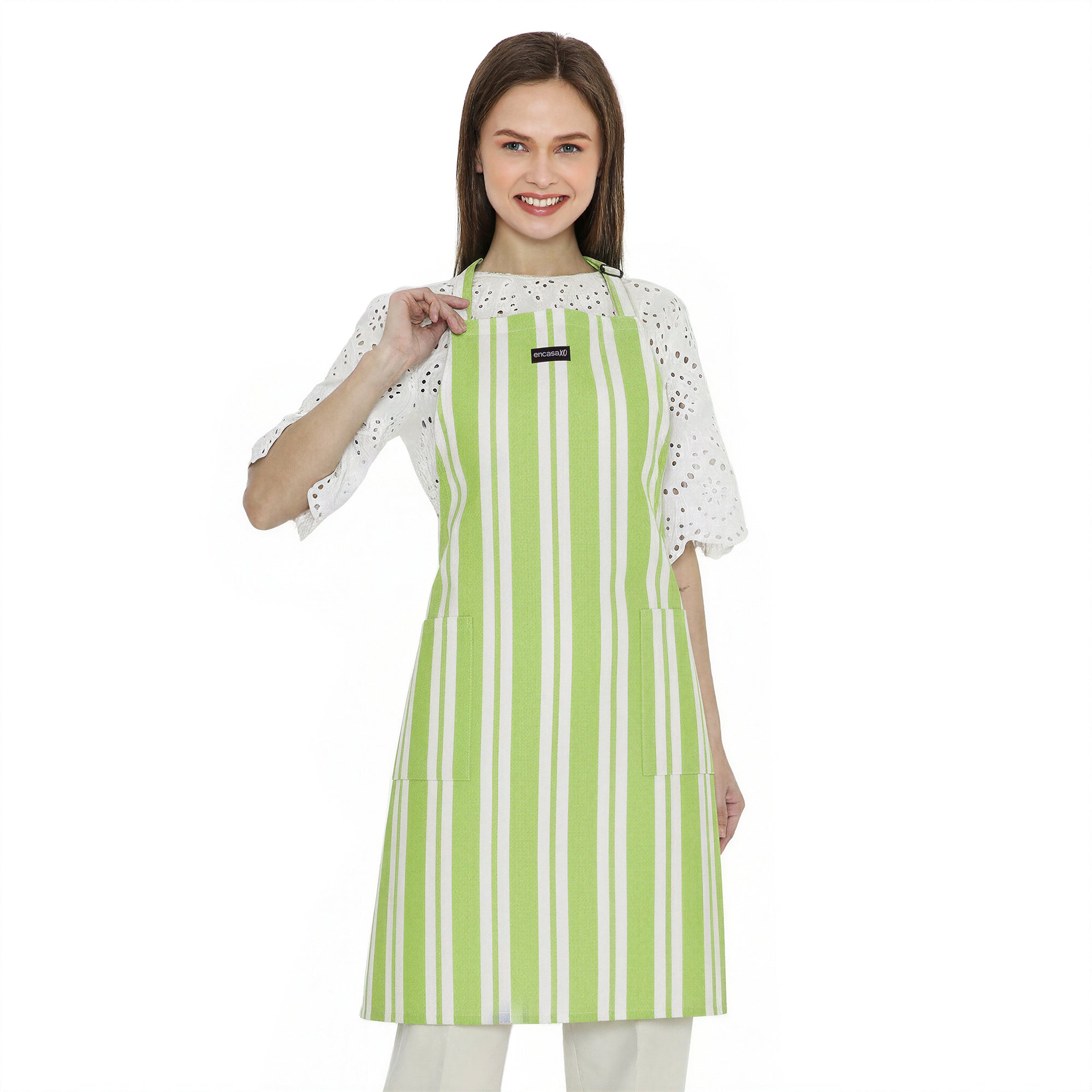 RC Yarn-Dyed Franca Lime Stripes Apron (Pack of 1)