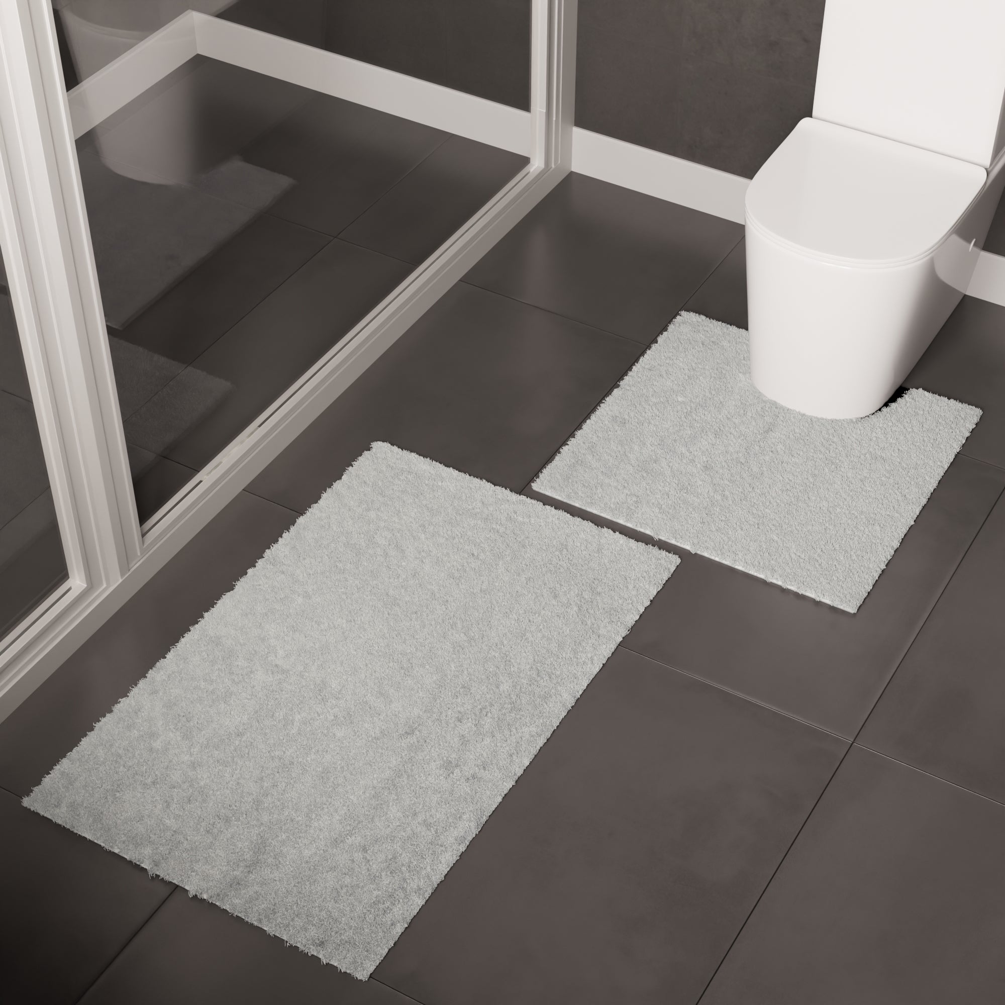 Cotton Light Grey Bathmat (Pack of 2)