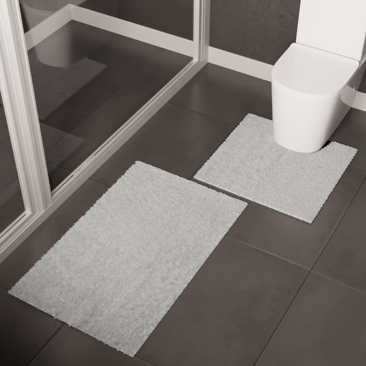 Cotton Light Grey Bathmat (Pack of 2)