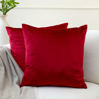 Velvet Red Cushion Cover (Pack of 2)