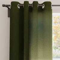 Canvas Leaf Green Curtain (Pack of 1)