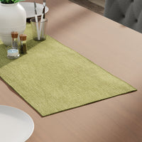 Chenille Olive Table Runner