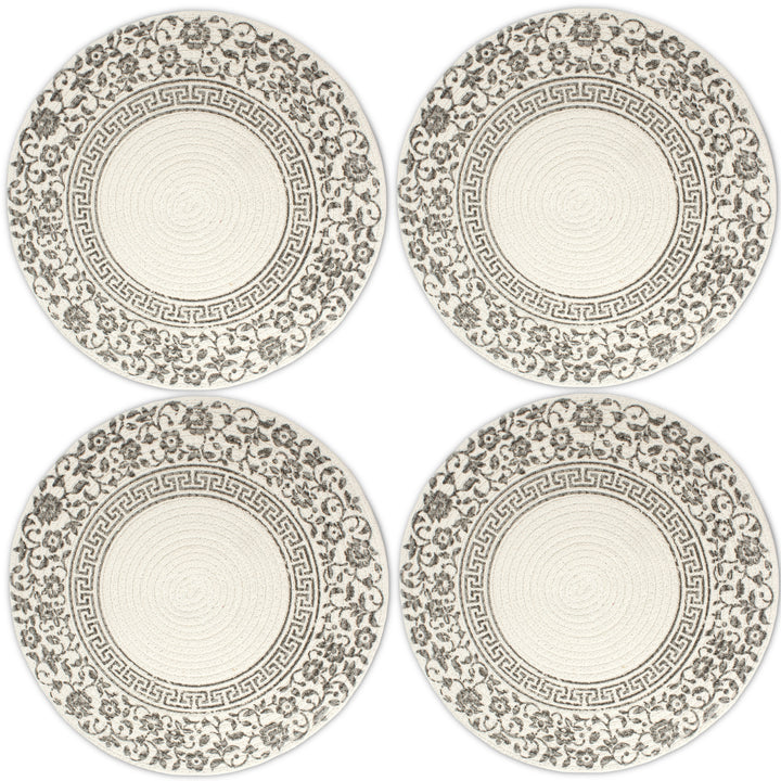 Cotton Printed Grey Placemat (Pack of 4)