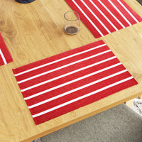 Cotton Roma Red Stripes Placemat (Pack of 6)