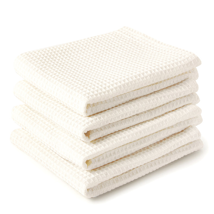 Cotton Solid Off White Kitchen Towel (Pack of 4)