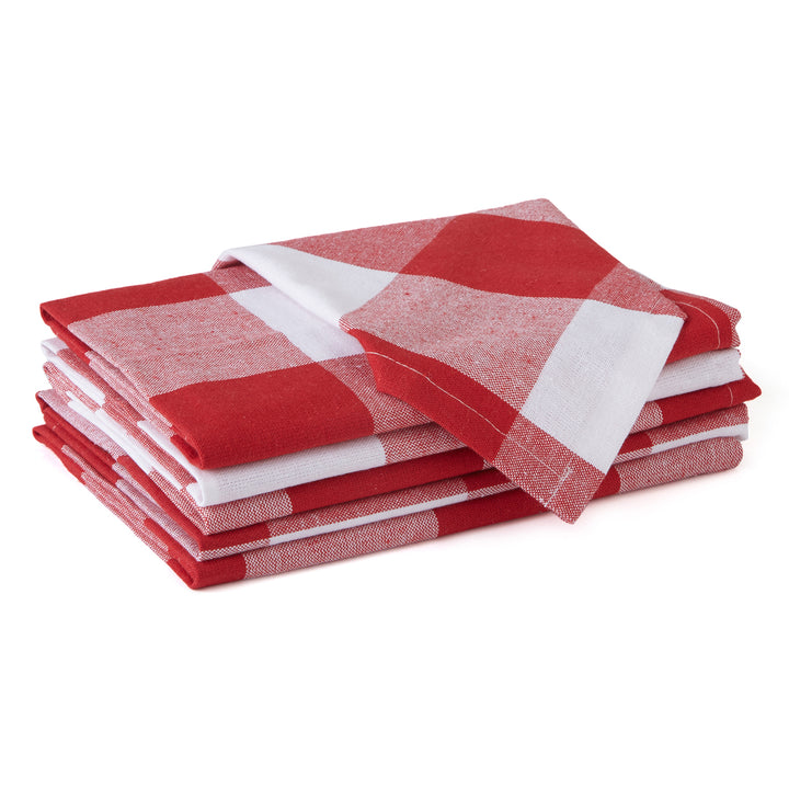 Cotton Buffalo Red Checks Table Napkins (Pack of 6)