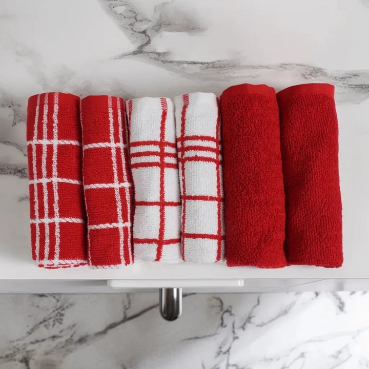 Cotton Red Combo-1 Bath Towel (Pack of 6)