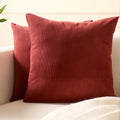 Corduroy Rust Brown Cushion Cover (Pack of 2)