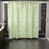 Polyester Boho Maze Sage Shower Curtain (Pack of 1)