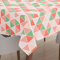 Polyester Big Triangles Tomato Table Cloth (Pack of 1)