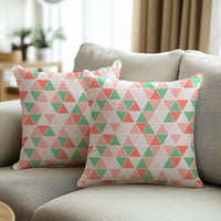 Micro Big Triangles Tomato Cushion Cover
