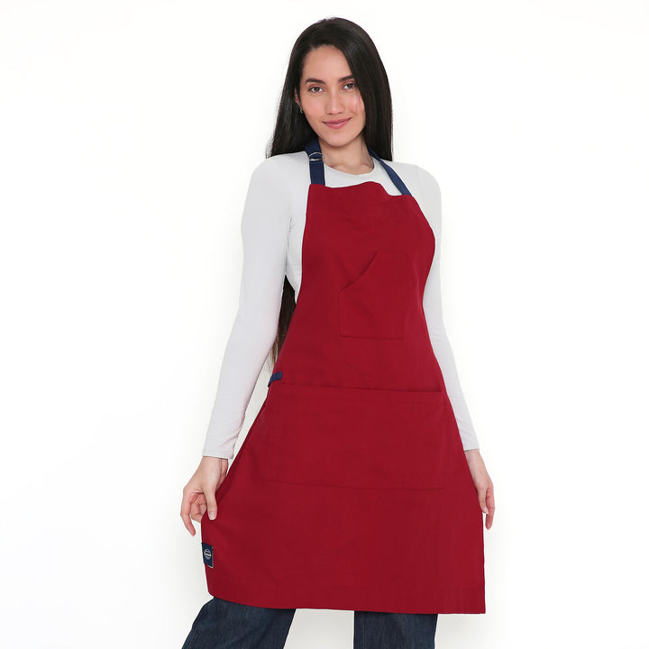 Cotton Red Apron (Pack of 1)