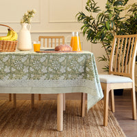 20s Cotton Twill Sage Green Table Cloth (Pack of 1)