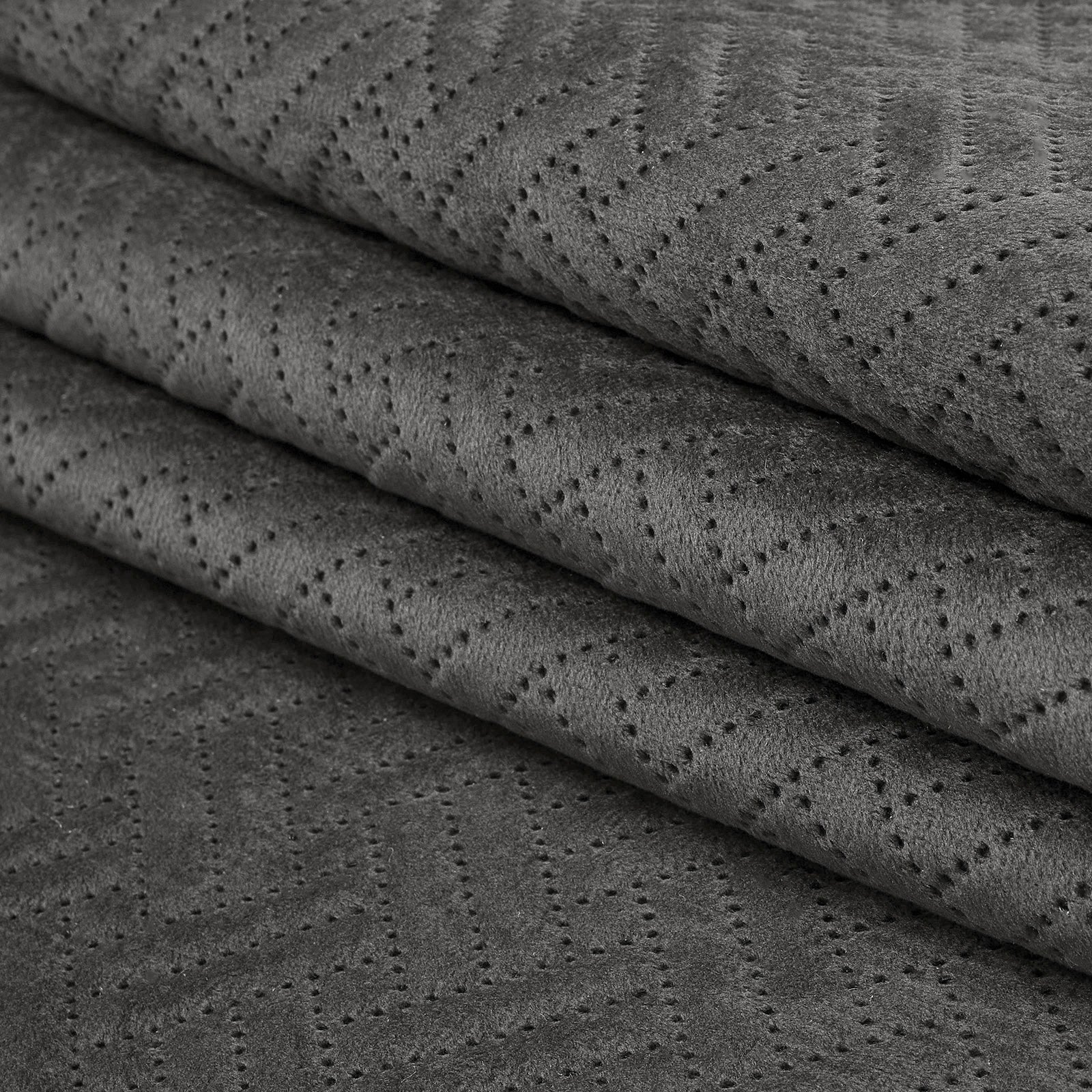 Quilted Polyester Fabric Dark Grey Fabric