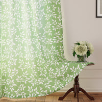 Polyester Reverse Leaf Green Curtain (Pack of 2)