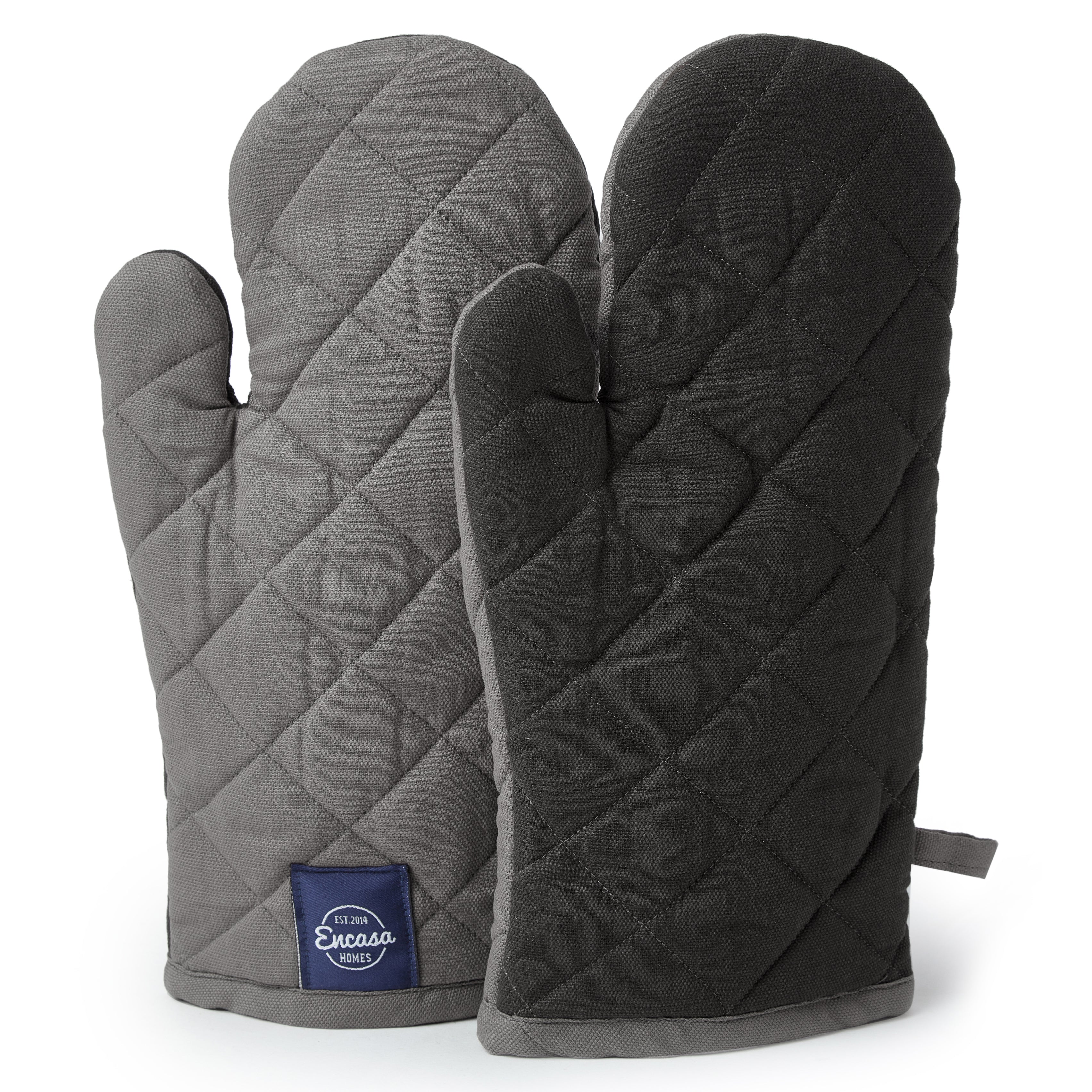 Cotton Grey Oven Gloves (Pack of 2)