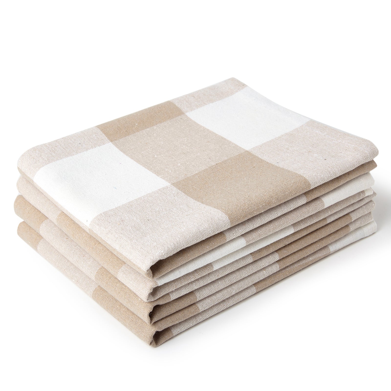 Cotton Buffalo Beige Checks Kitchen Towel (Pack of 4)