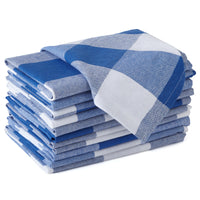 Cotton Buffalo Blue Checks Table Napkins (Pack of 12)