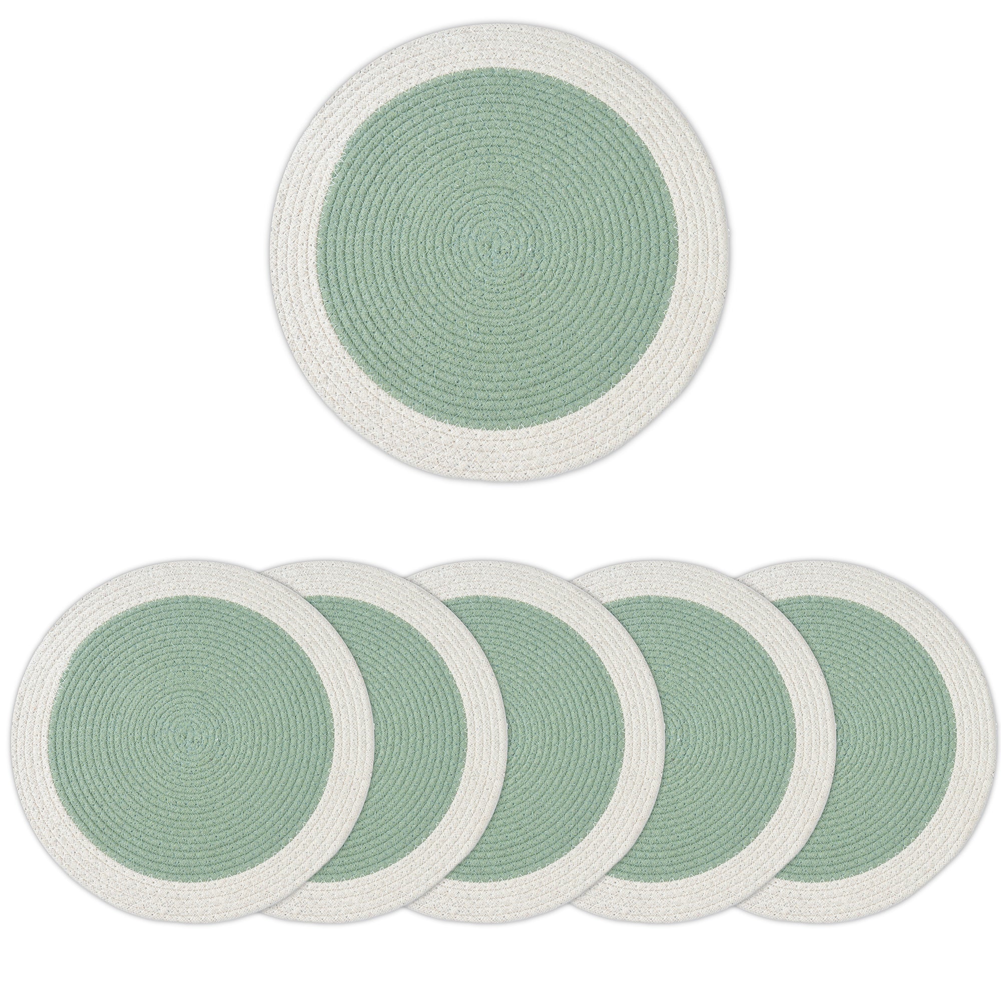 Cotton Sage & Off White Placemat (Pack of 6)