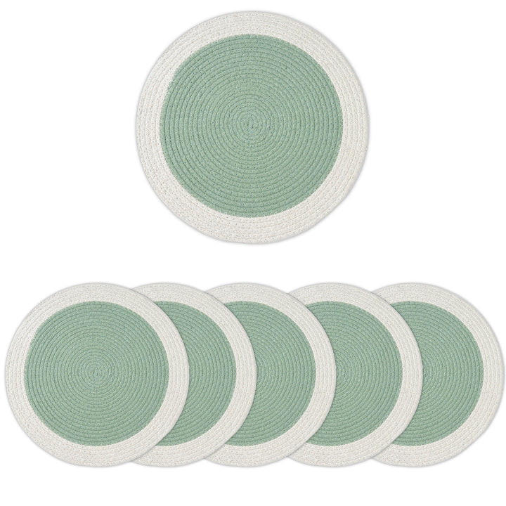 Cotton Sage & Off White Placemat (Pack of 6)