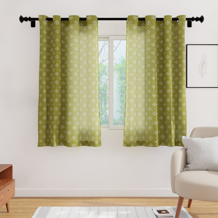 Micro Moroccan Olive Curtain (Pack of 2)