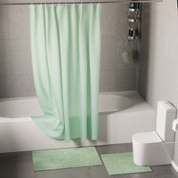 Polyester Mint Shower Curtain + Bathmat (Pack of 3)