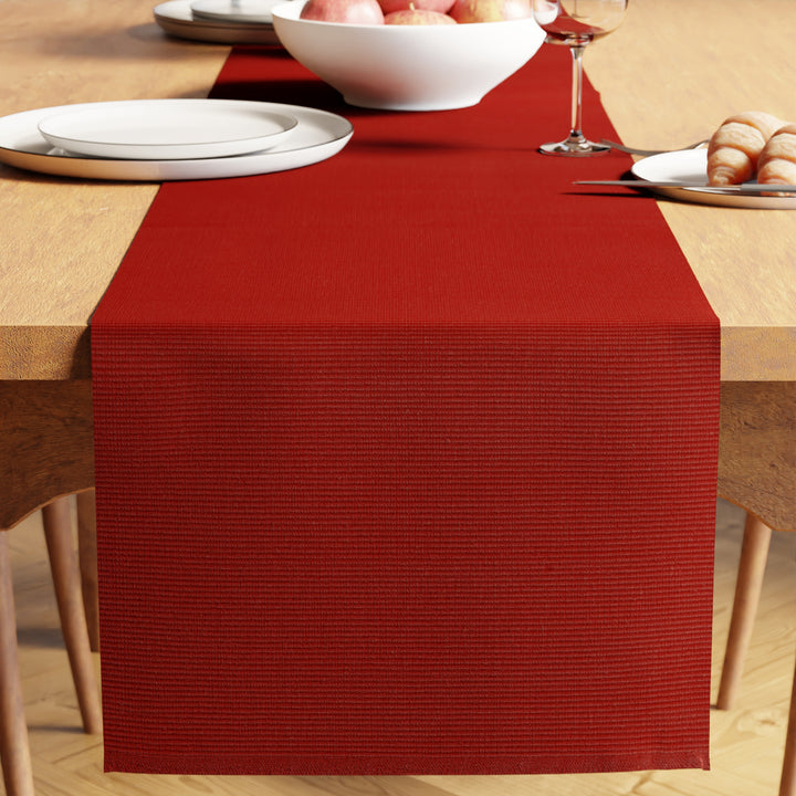 Cotton Solid Red Table Runner (Pack of 1)