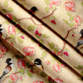 Blackout Polyester Pale Gold Birds Fabric (Pack of 1)