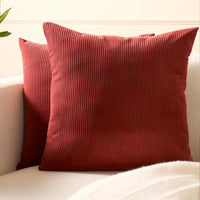Corduroy Rust Brown Cushion Cover (Pack of 2)