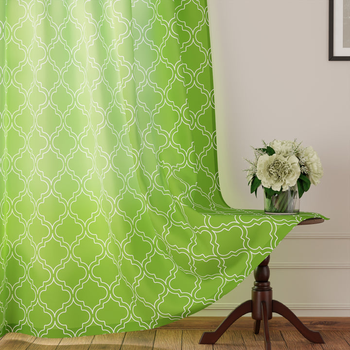 Polyester Trellis Greenery Curtain (Pack of 2)
