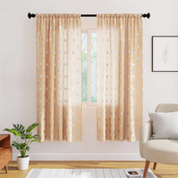 Polyester Dollar Beige Curtain (Pack of 2)