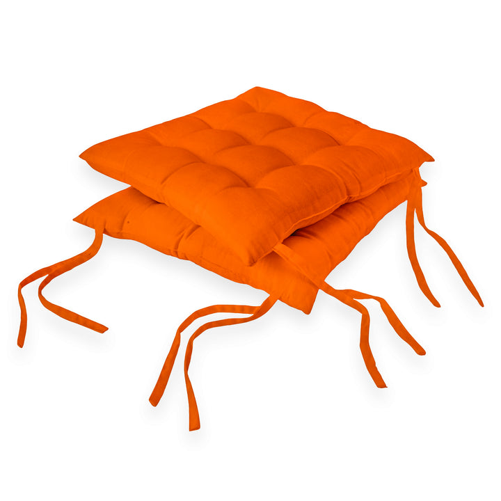 Cotton Orange Chairpad (Pack of 2)