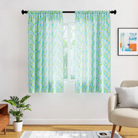 Polyester Triangles Aqua Curtain (Pack of 2)