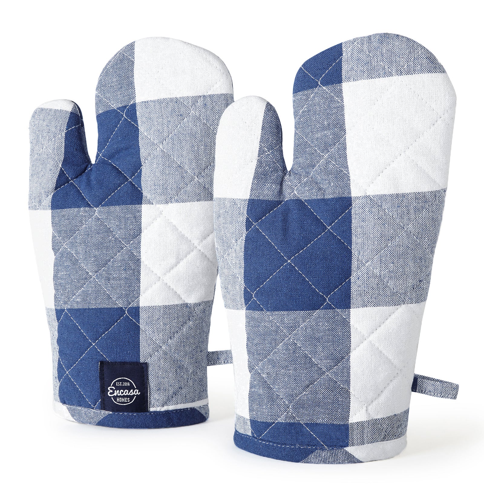 Cotton Buffalo Blue Checks Oven Gloves (Pack of 2)