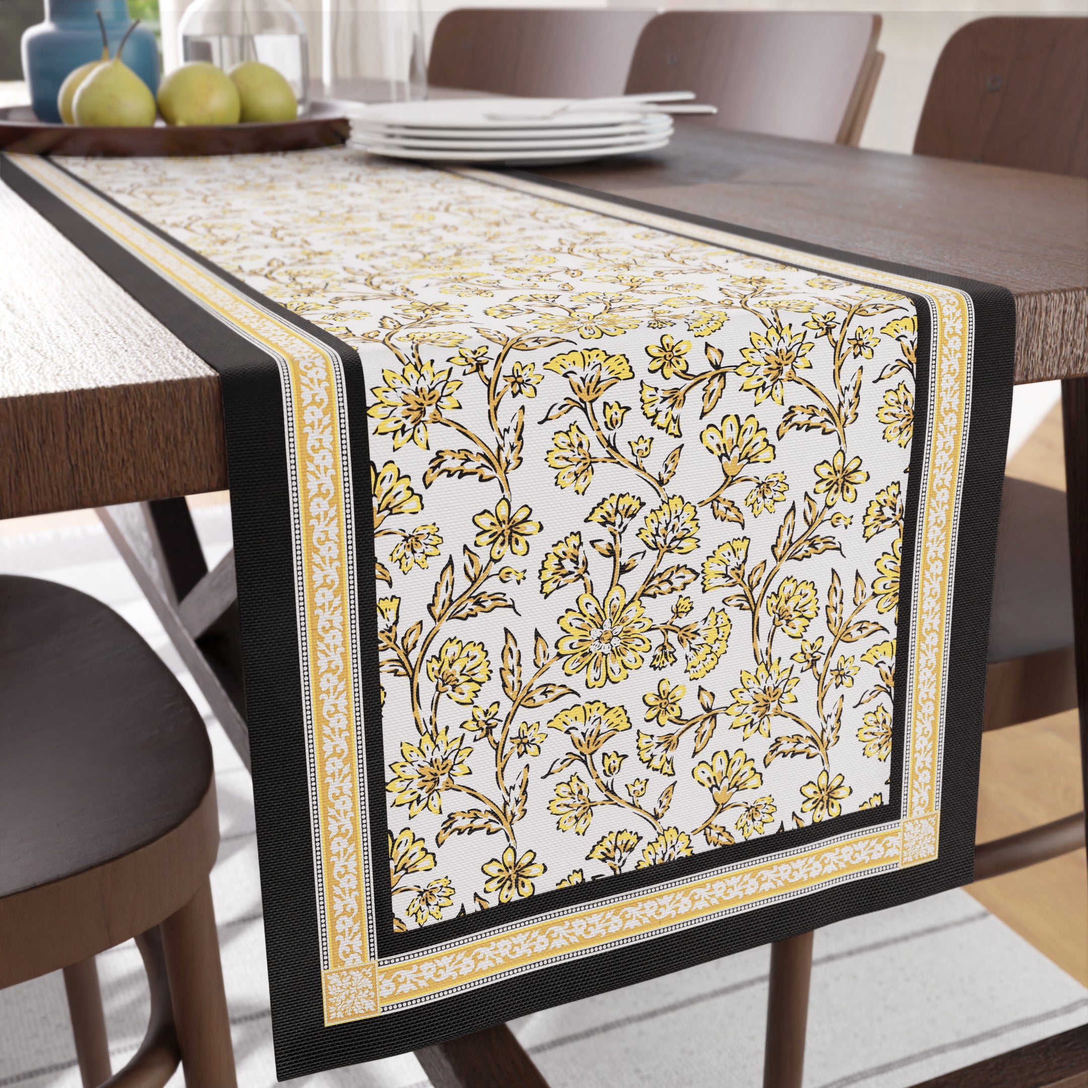 Cotton Yellow-02 Table Runner (Pack of 1)