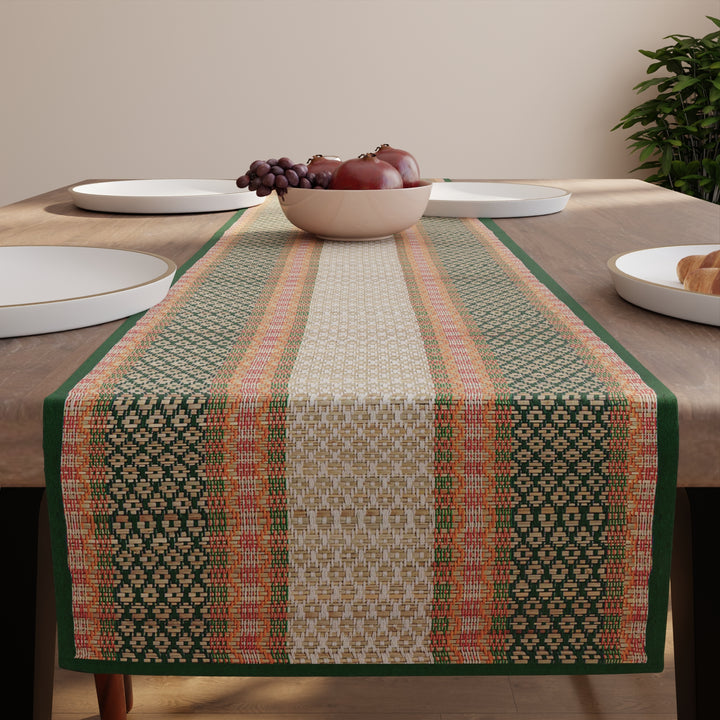 Madur Kathi Green Table Runner (Pack of 1)