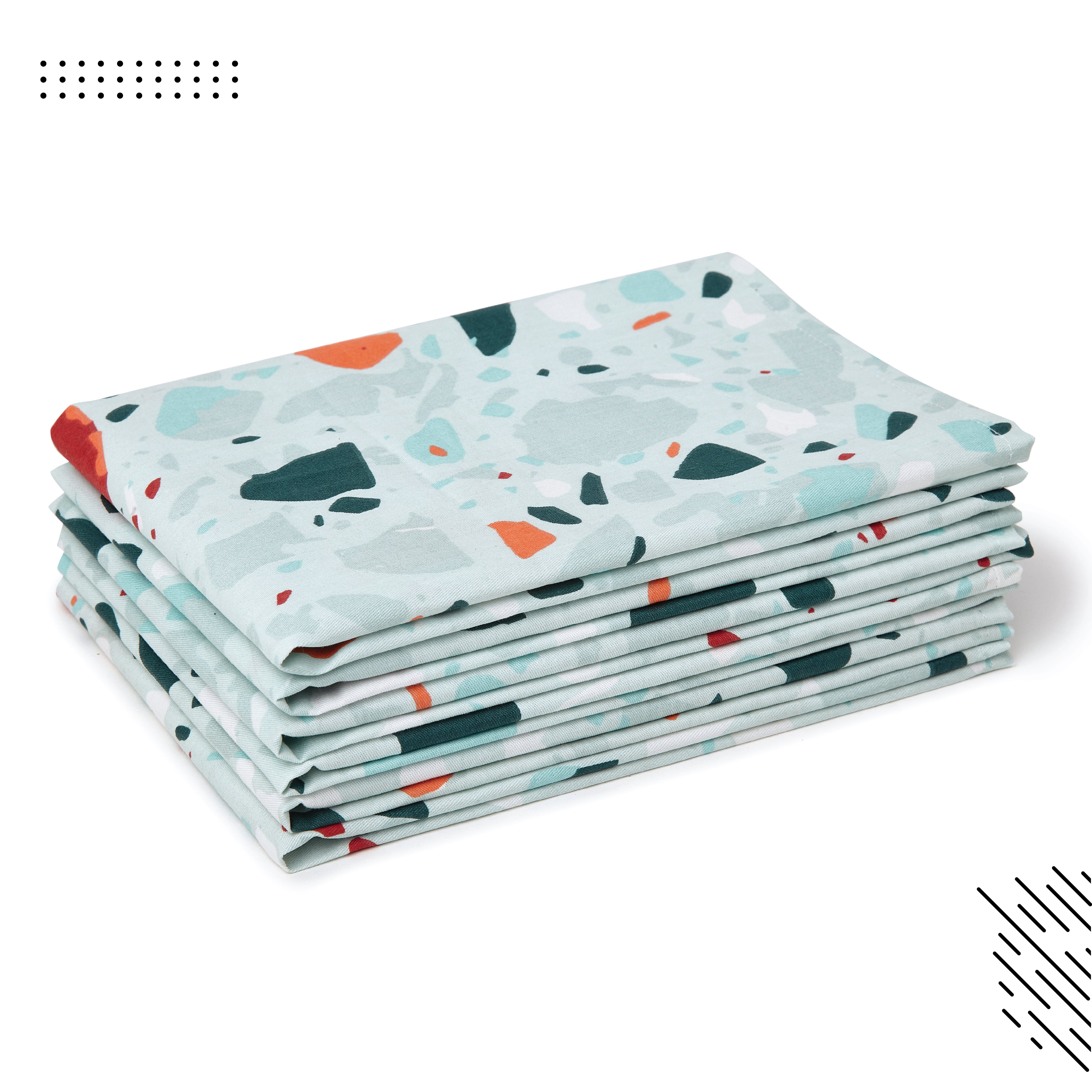 Cotton Terrazzo Mint Table Napkin