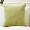 Chenille Solid Olive Cushion Cover (Pack of 1)