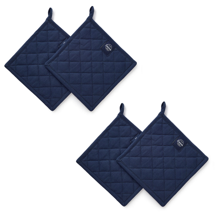 Yarn Dyed Cotton Scotch Blue Potholder (Pack of 4)