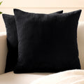 Corduroy Black Cushion Cover (Pack of 2)