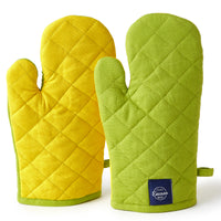 Cotton Lime Green Oven Gloves (Pack of 2)
