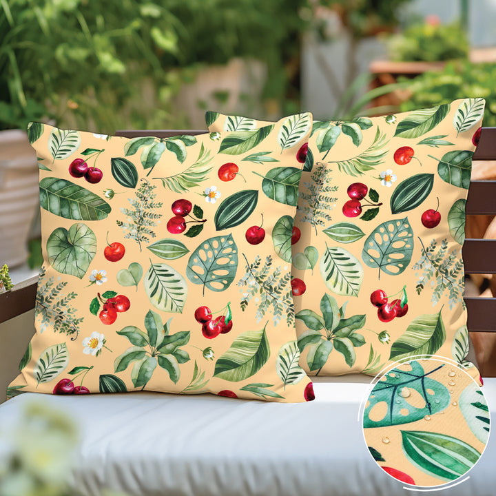 Polyester Cherry Cushion Cover (Pack of 2)